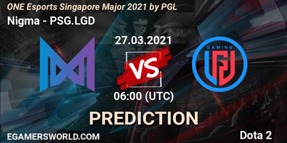 Prognoza Nigma - PSG.LGD. 27.03.2021 at 06:53, Dota 2, ONE Esports Singapore Major 2021