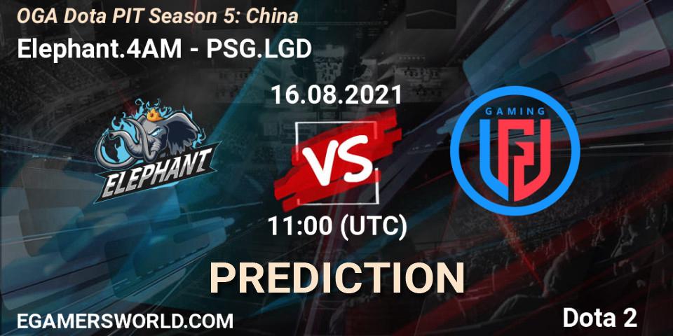 Prognoza Elephant.4AM - PSG.LGD. 16.08.2021 at 10:02, Dota 2, OGA Dota PIT Season 5: China