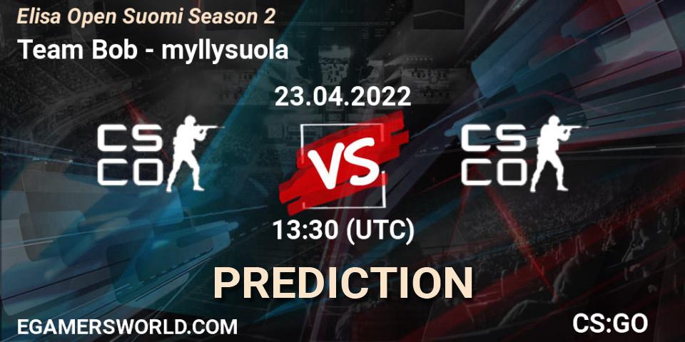 Prognoza Team Bob - myllysuola. 23.04.2022 at 13:30, Counter-Strike (CS2), Elisa Open Suomi Season 2