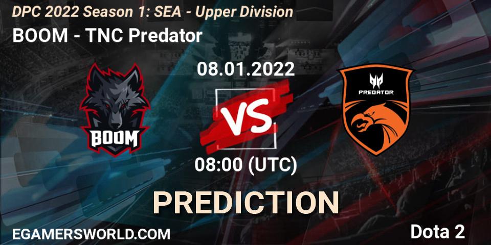 Prognoza BOOM - TNC Predator. 08.01.2022 at 08:01, Dota 2, DPC 2022 Season 1: SEA - Upper Division