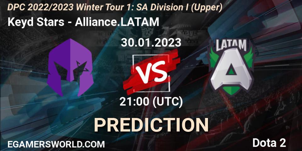 Prognoza Keyd Stars - Alliance.LATAM. 30.01.2023 at 21:05, Dota 2, DPC 2022/2023 Winter Tour 1: SA Division I (Upper) 