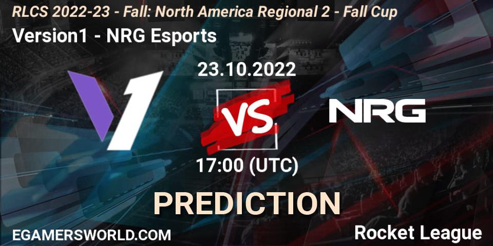 Prognoza Version1 - NRG Esports. 23.10.2022 at 17:00, Rocket League, RLCS 2022-23 - Fall: North America Regional 2 - Fall Cup