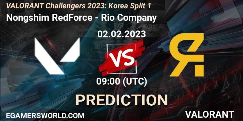 Prognoza Nongshim RedForce - Rio Company. 02.02.23, VALORANT, VALORANT Challengers 2023: Korea Split 1