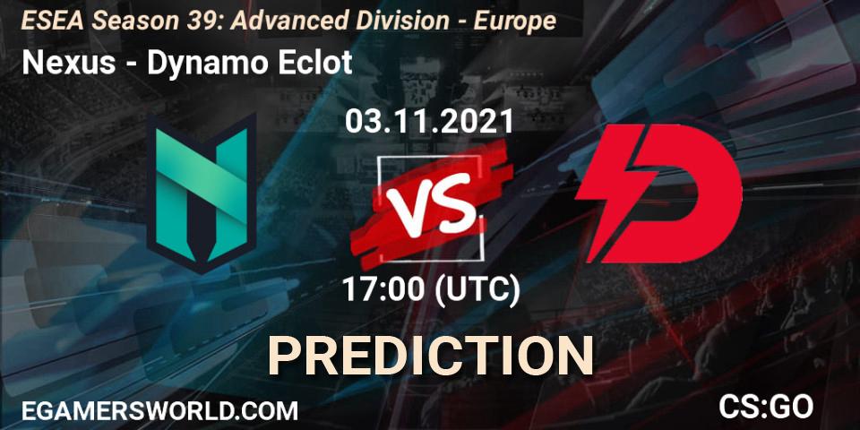 Prognoza Nexus - Dynamo Eclot. 03.11.21, CS2 (CS:GO), ESEA Season 39: Advanced Division - Europe
