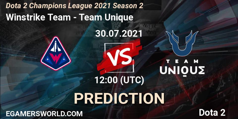 Prognoza Winstrike Team - Team Unique. 30.07.2021 at 12:00, Dota 2, Dota 2 Champions League 2021 Season 2