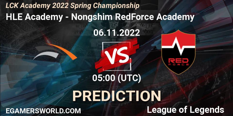 Prognoza HLE Academy - Nongshim RedForce Academy. 06.11.2022 at 05:00, LoL, LCK Academy 2022 Spring Championship
