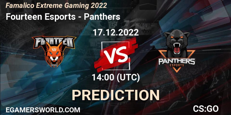 Prognoza Fourteen Esports - Panthers. 17.12.22, CS2 (CS:GO), Famalicão Extreme Gaming 2022