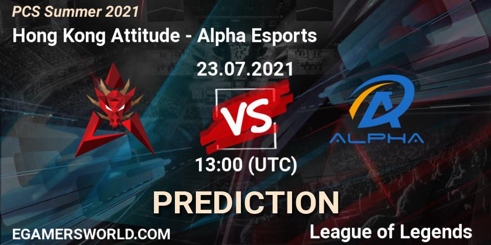 Prognoza Hong Kong Attitude - Alpha Esports. 23.07.21, LoL, PCS Summer 2021