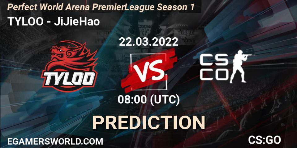 Prognoza TYLOO - JiJieHao. 22.03.2022 at 11:00, Counter-Strike (CS2), Perfect World Arena Premier League Season 1