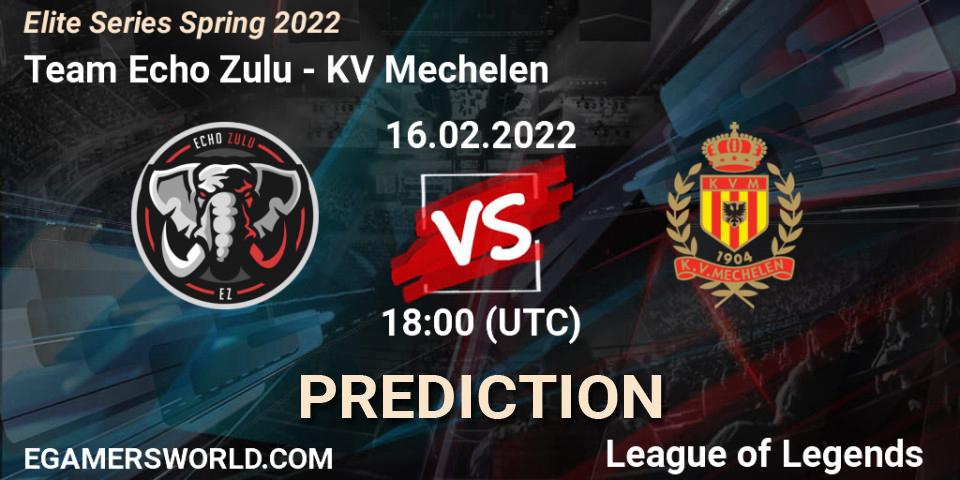 Prognoza Team Echo Zulu - KV Mechelen. 16.02.2022 at 18:00, LoL, Elite Series Spring 2022