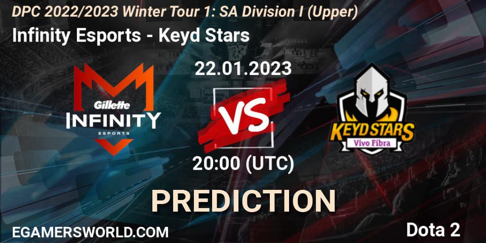 Prognoza Infinity Esports - Keyd Stars. 22.01.23, Dota 2, DPC 2022/2023 Winter Tour 1: SA Division I (Upper) 