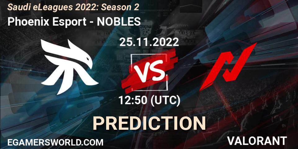 Prognoza Phoenix Esport - NOBLES. 25.11.22, VALORANT, Saudi eLeagues 2022: Season 2