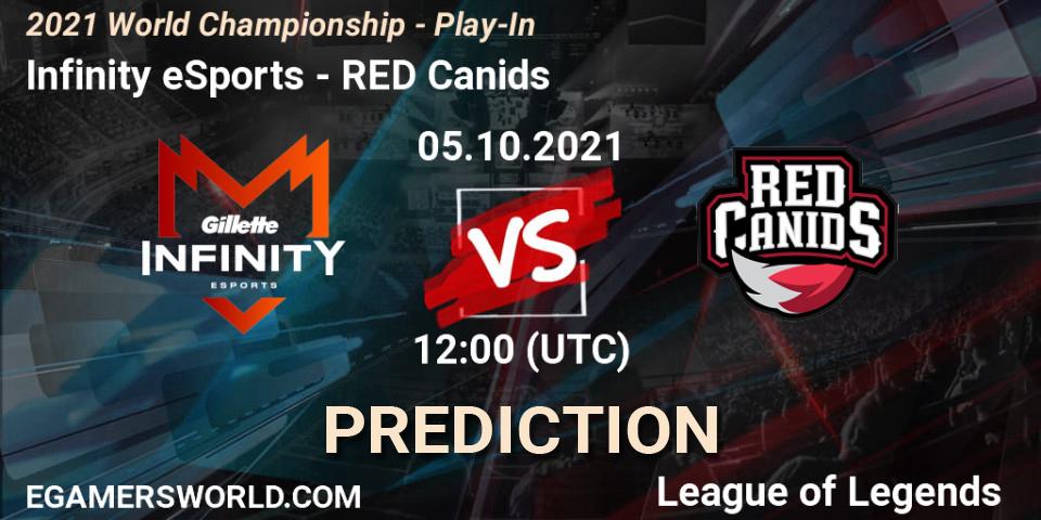 Prognoza Infinity eSports - RED Canids. 05.10.2021 at 12:10, LoL, 2021 World Championship - Play-In