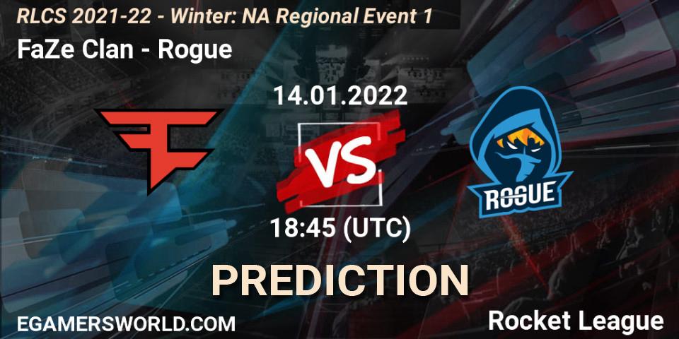 Prognoza FaZe Clan - Rogue. 14.01.2022 at 18:45, Rocket League, RLCS 2021-22 - Winter: NA Regional Event 1