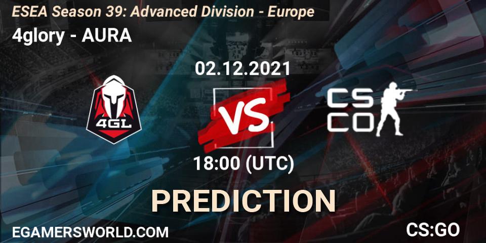 Prognoza 4glory - AURA. 03.12.21, CS2 (CS:GO), ESEA Season 39: Advanced Division - Europe