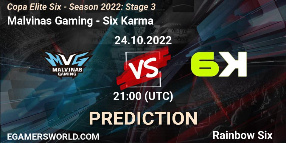 Prognoza Malvinas Gaming - Six Karma. 24.10.2022 at 21:00, Rainbow Six, Copa Elite Six - Season 2022: Stage 3