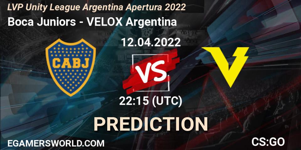 Prognoza Boca Juniors - VELOX Argentina. 12.04.2022 at 22:40, Counter-Strike (CS2), LVP Unity League Argentina Apertura 2022