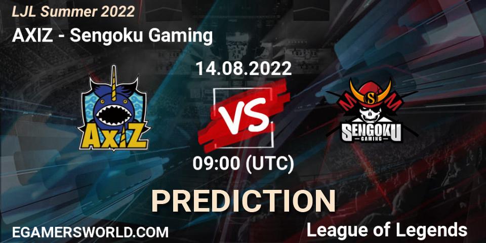 Prognoza AXIZ - Sengoku Gaming. 14.08.22, LoL, LJL Summer 2022