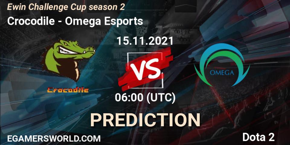 Prognoza Crocodile - Omega Esports. 15.11.2021 at 06:00, Dota 2, Ewin Challenge Cup season 2