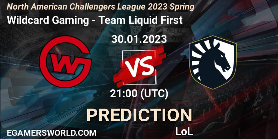 Prognoza Wildcard Gaming - Team Liquid First. 30.01.23, LoL, NACL 2023 Spring - Group Stage