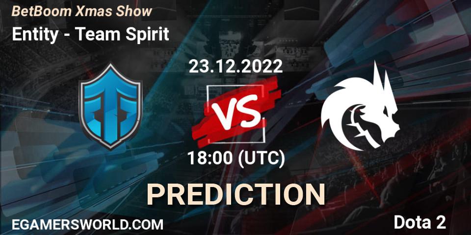 Prognoza Entity - Team Spirit. 23.12.2022 at 19:20, Dota 2, BetBoom Xmas Show