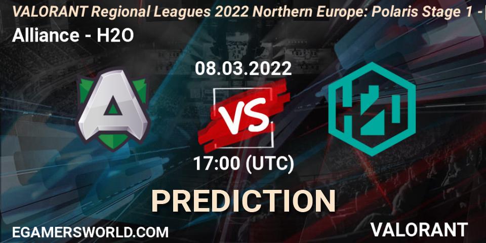 Prognoza Alliance - H2O. 08.03.2022 at 17:00, VALORANT, VALORANT Regional Leagues 2022 Northern Europe: Polaris Stage 1 - Regular Season