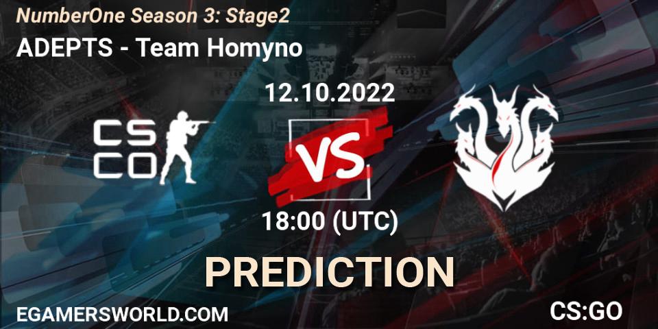 Prognoza ADEPTS - Team Homyno. 12.10.2022 at 18:00, Counter-Strike (CS2), NumberOne Season 3: Stage 2