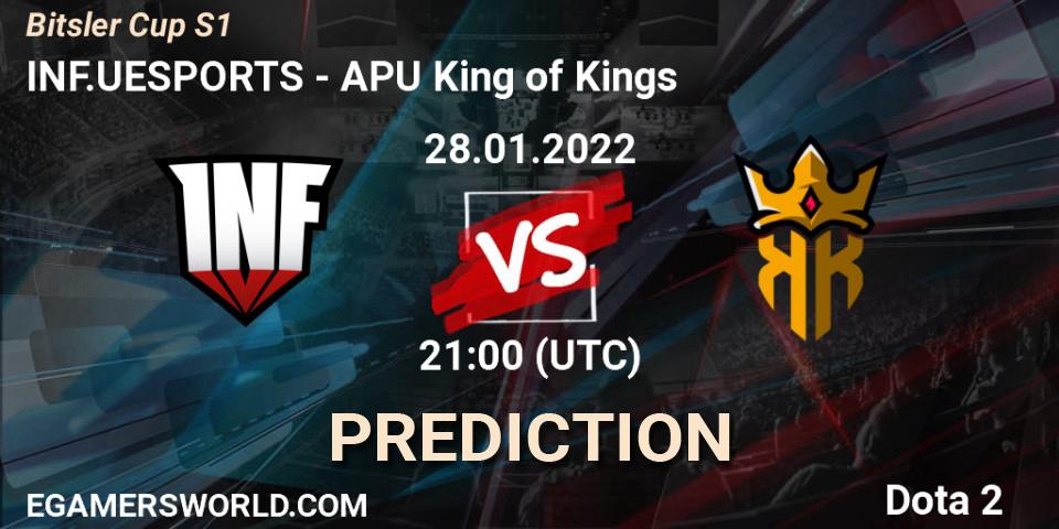 Prognoza INF.UESPORTS - APU King of Kings. 28.01.2022 at 21:09, Dota 2, Bitsler Cup S1