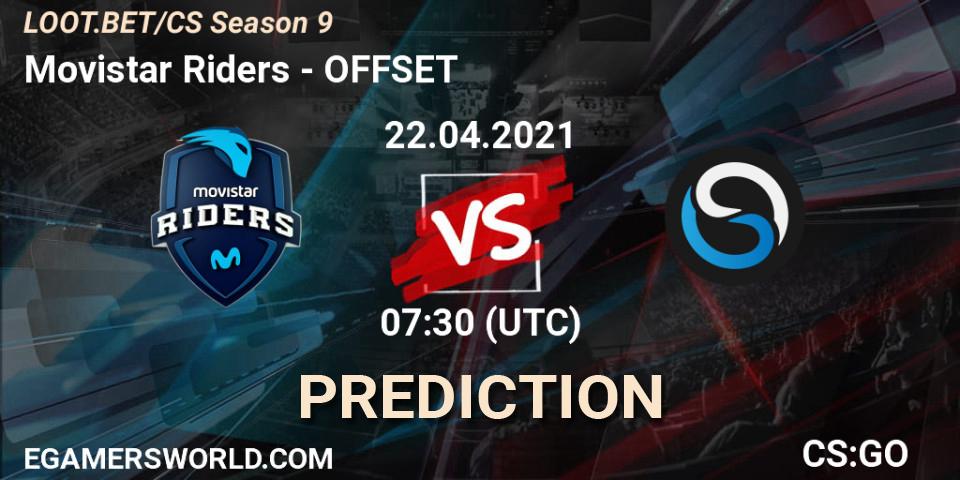 Prognoza Movistar Riders - OFFSET. 22.04.2021 at 07:30, Counter-Strike (CS2), LOOT.BET/CS Season 9