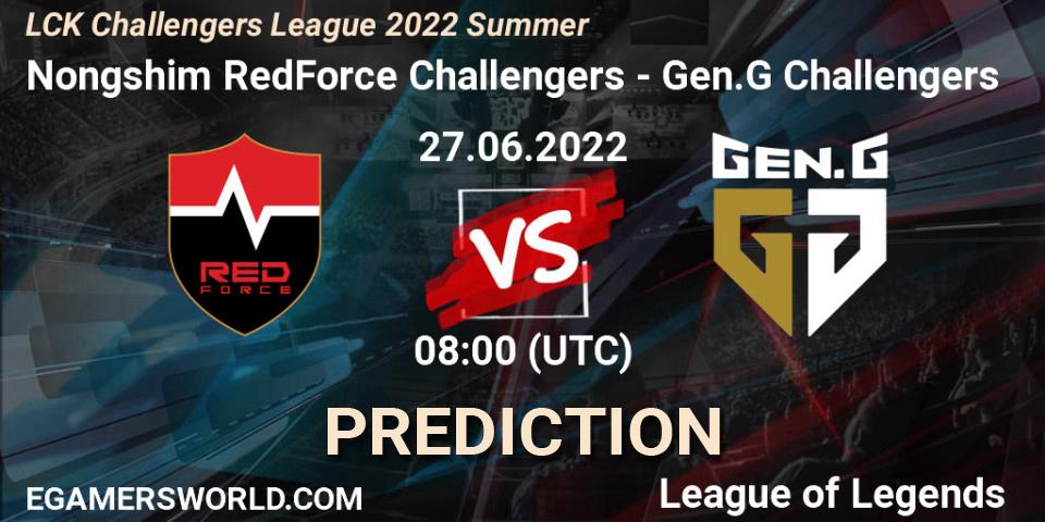 Prognoza Nongshim RedForce Challengers - Gen.G Challengers. 27.06.2022 at 08:00, LoL, LCK Challengers League 2022 Summer