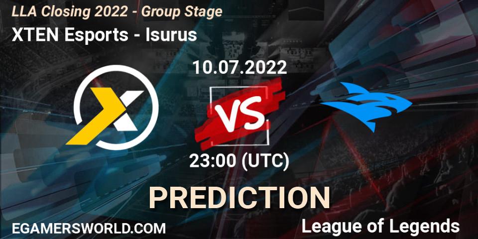 Prognoza XTEN Esports - Isurus. 10.07.22, LoL, LLA Closing 2022 - Group Stage