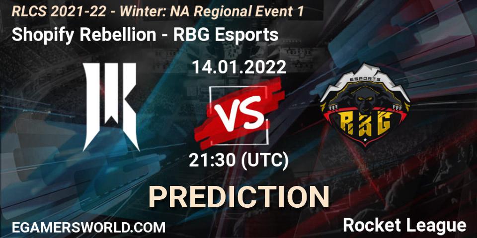 Prognoza Shopify Rebellion - RBG Esports. 14.01.22, Rocket League, RLCS 2021-22 - Winter: NA Regional Event 1