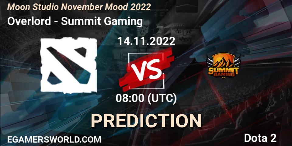 Prognoza Overlord - Summit Gaming. 14.11.2022 at 08:37, Dota 2, Moon Studio November Mood 2022
