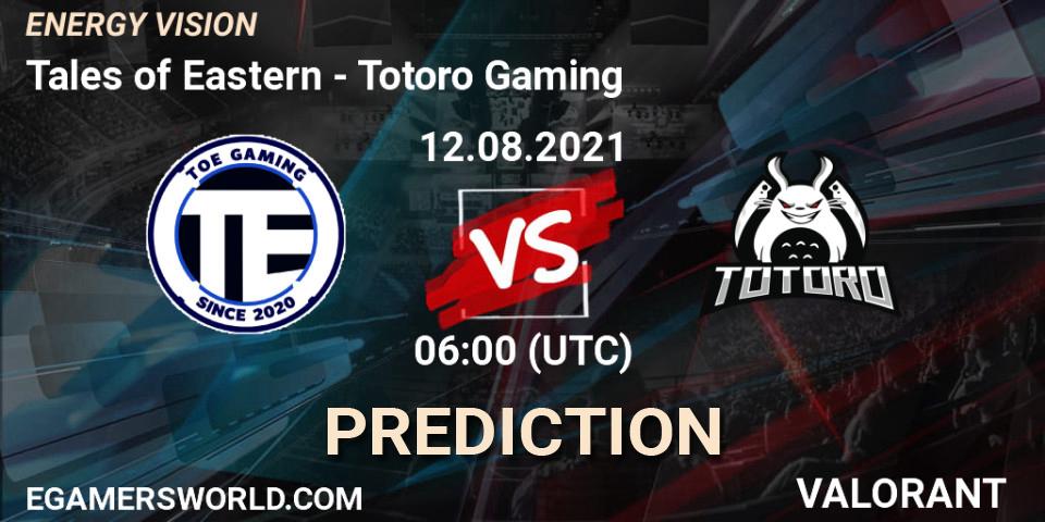 Prognoza Tales of Eastern - Totoro Gaming. 12.08.2021 at 06:00, VALORANT, ENERGY VISION