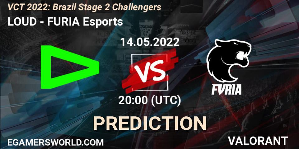 Prognoza LOUD - FURIA Esports. 14.05.2022 at 20:20, VALORANT, VCT 2022: Brazil Stage 2 Challengers
