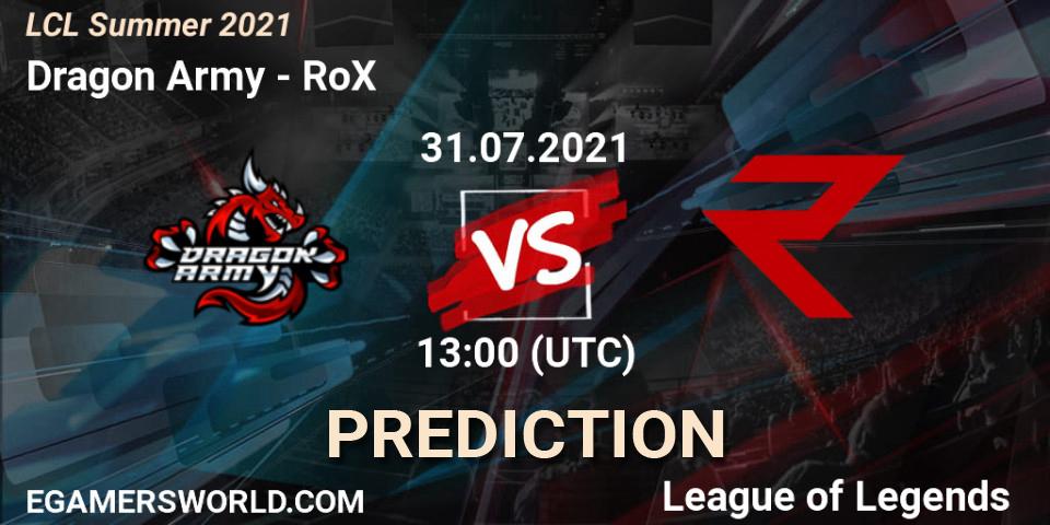 Prognoza Dragon Army - RoX. 31.07.21, LoL, LCL Summer 2021