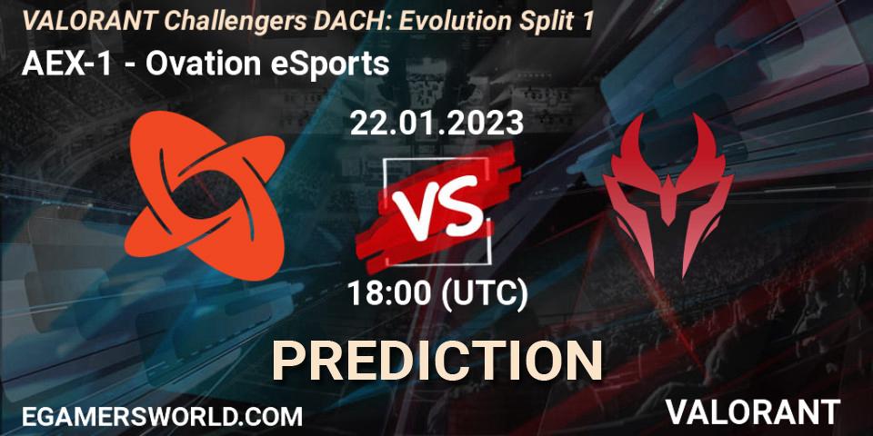 Prognoza AEX-1 - Ovation eSports. 22.01.2023 at 18:00, VALORANT, VALORANT Challengers 2023 DACH: Evolution Split 1