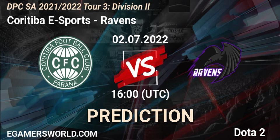Prognoza Coritiba E-Sports - Ravens. 02.07.2022 at 16:02, Dota 2, DPC SA 2021/2022 Tour 3: Division II