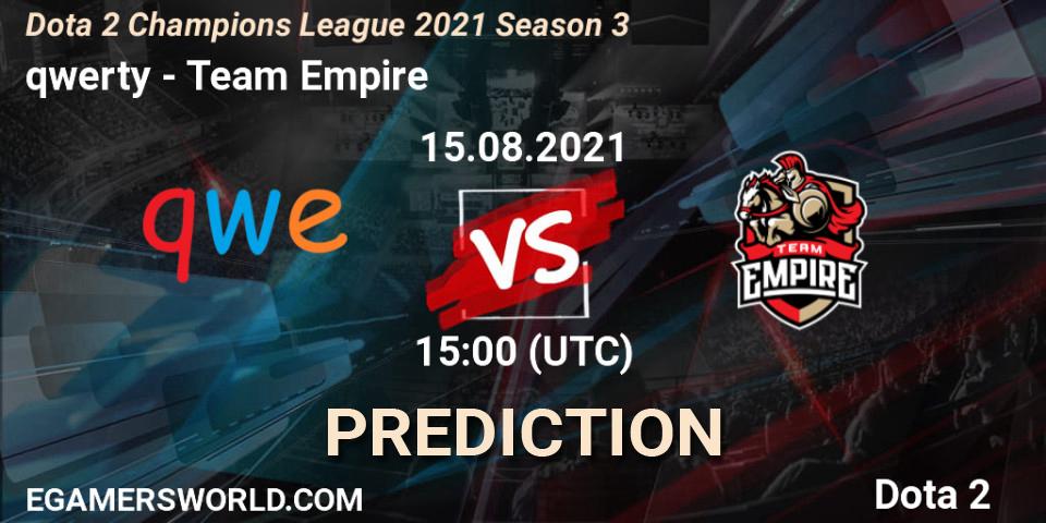 Prognoza qwerty - Team Empire. 15.08.2021 at 15:00, Dota 2, Dota 2 Champions League 2021 Season 3