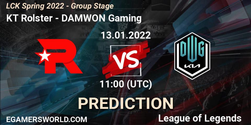 Prognoza KT Rolster - DAMWON Gaming. 13.01.2022 at 11:45, LoL, LCK Spring 2022 - Group Stage