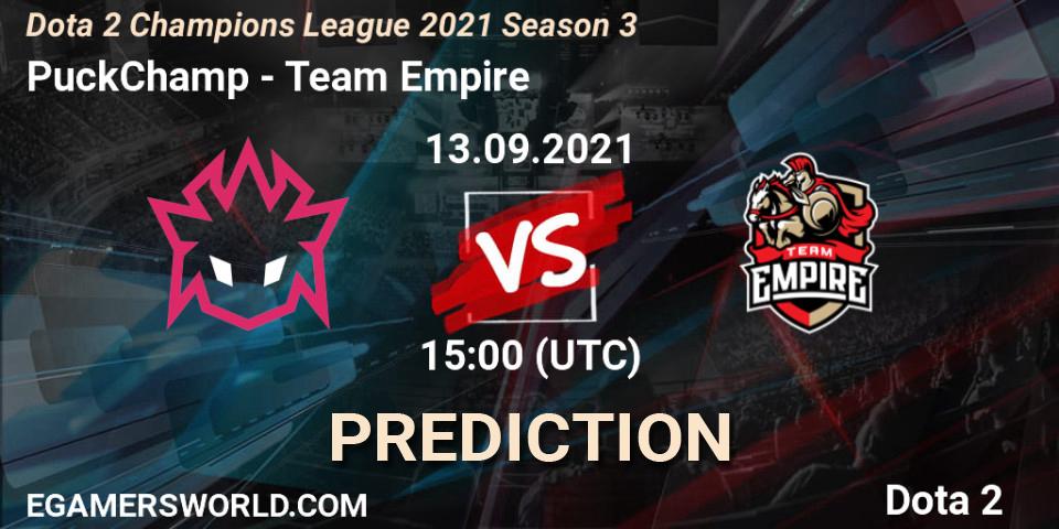 Prognoza PuckChamp - Team Empire. 13.09.2021 at 15:01, Dota 2, Dota 2 Champions League 2021 Season 3