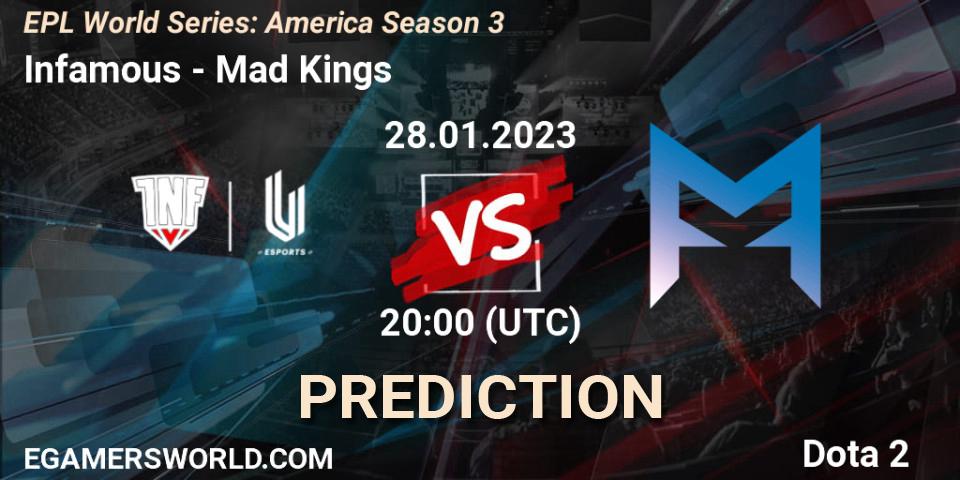 Prognoza Infamous - Mad Kings. 28.01.23, Dota 2, EPL World Series: America Season 3