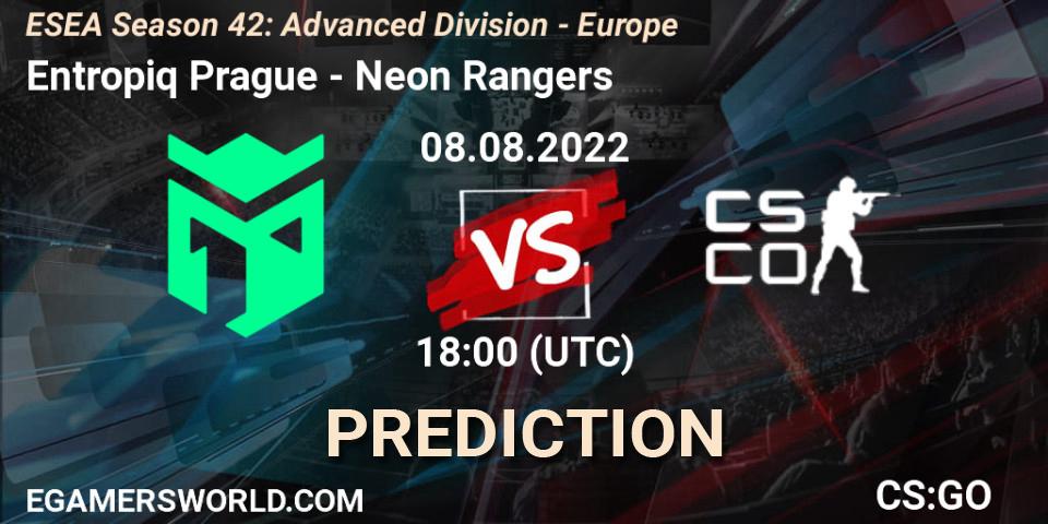Prognoza Entropiq Prague - Neon Rangers. 13.09.2022 at 14:00, Counter-Strike (CS2), ESEA Season 42: Advanced Division - Europe