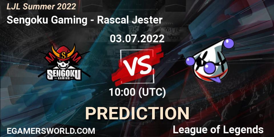 Prognoza Sengoku Gaming - Rascal Jester. 03.07.2022 at 10:00, LoL, LJL Summer 2022