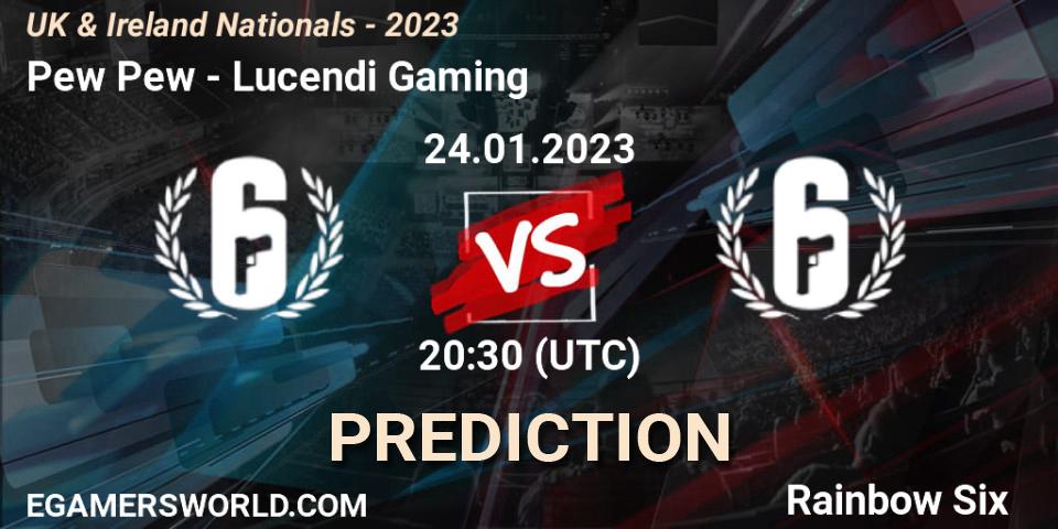 Prognoza Pew Pew - Lucendi Gaming. 24.01.2023 at 20:30, Rainbow Six, UK & Ireland Nationals - 2023