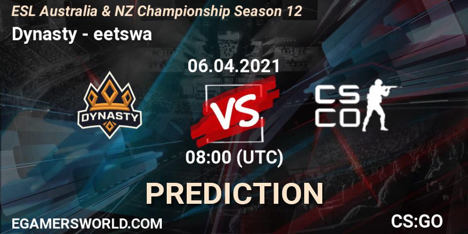 Prognoza Dynasty - eetswa. 06.04.2021 at 08:00, Counter-Strike (CS2), ESL Australia & NZ Championship Season 12