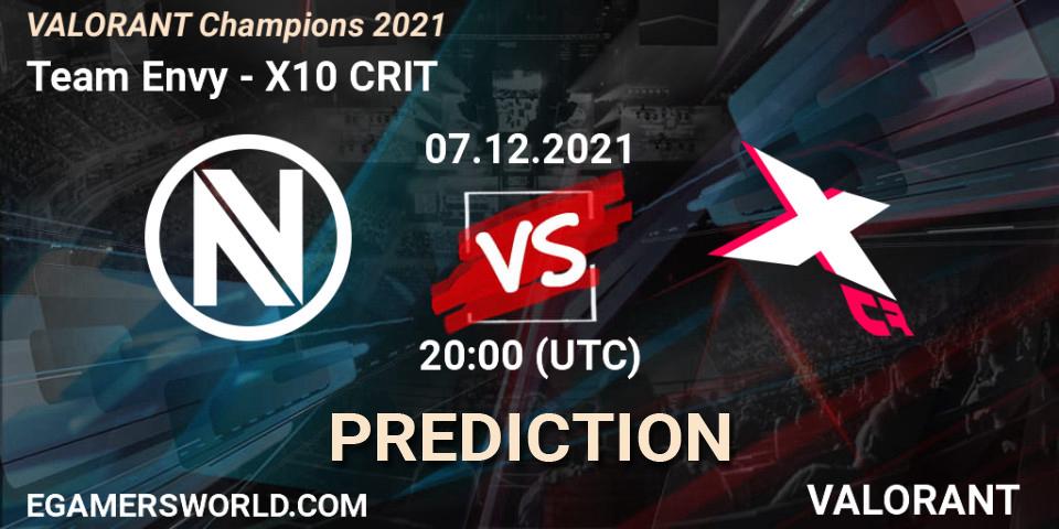 Prognoza Team Envy - X10 CRIT. 07.12.2021 at 21:00, VALORANT, VALORANT Champions 2021