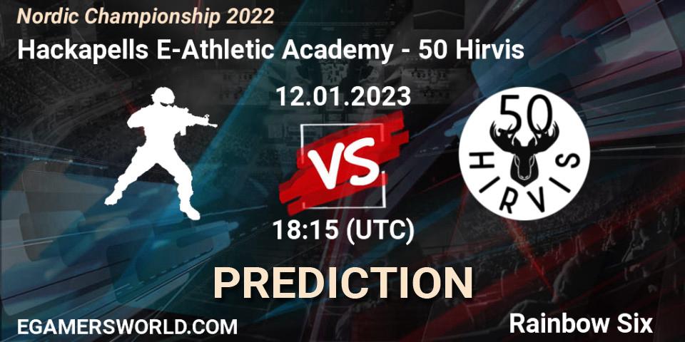 Prognoza Hackapells E-Athletic Academy - 50 Hirvis. 12.01.2023 at 18:15, Rainbow Six, Nordic Championship 2022