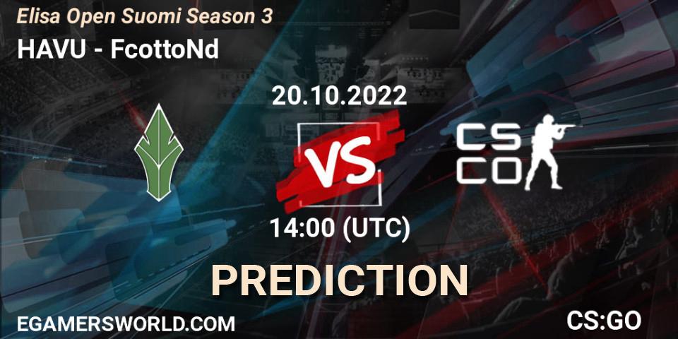Prognoza HAVU - FcottoNd. 20.10.2022 at 14:00, Counter-Strike (CS2), Elisa Open Suomi Season 3