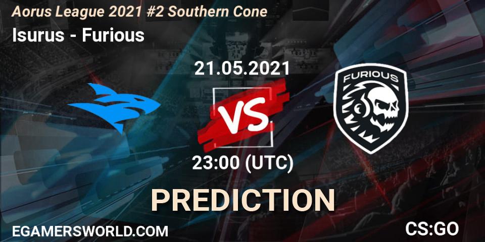 Prognoza Isurus - Furious. 22.05.2021 at 00:00, Counter-Strike (CS2), Aorus League 2021 #2 Southern Cone